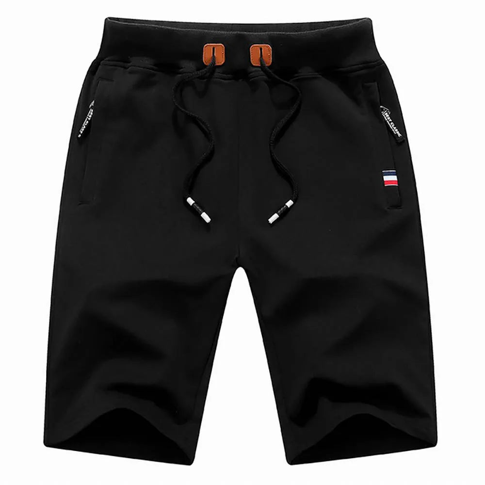 Men Casual Shorts New Summer Male Fashion Casual Short Men's Solid Color Fitness Breathable Shorts Men Drawstring Shorts - 3KDyn